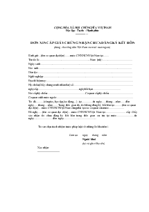 Đơn xin cấp giấy chứng nhận chưa đăng ký kết hôn (dùng cho công dân Việt Nam cư trú ở nước ngoài)