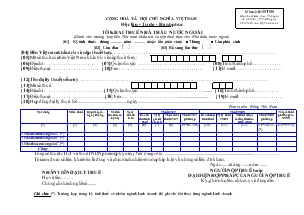 Tờ khai thuế nhà thầu nước ngoài (dành cho trường hợp bên Việt Nam khấu trừ và nộp thuế thay cho nhà thầu nước ngoài)