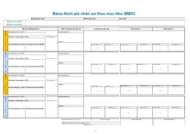 Bảng đánh giá nhân sự theo mục tiêu (MBO)